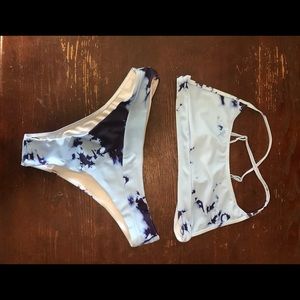 Two piece acid wash suit